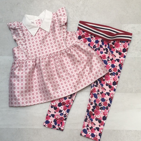 Janie and Jack Other - Janie & Jack brocade top & floral leggings
